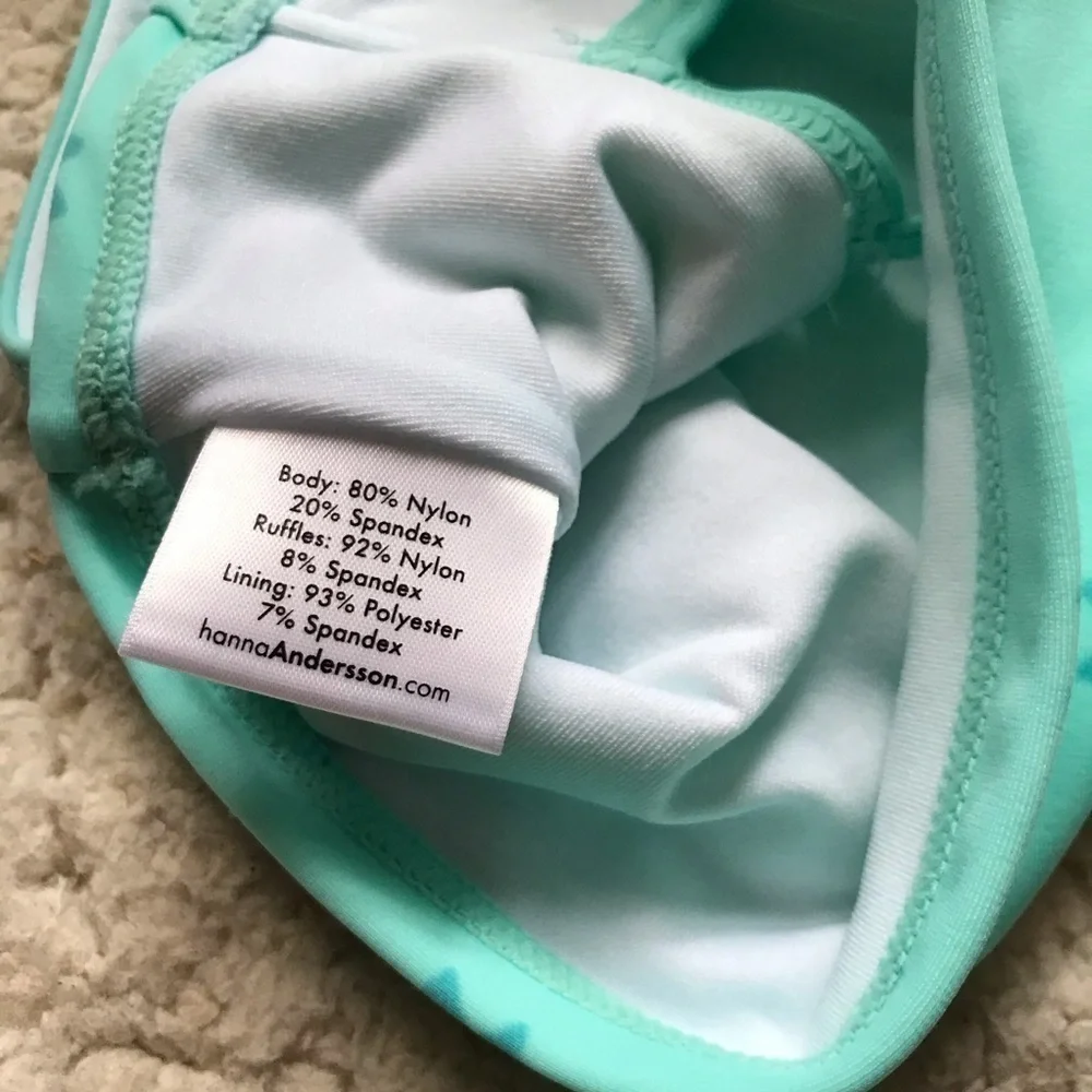 H. Andersson:Blue Girls Crop Tankini Bow Top Sz 80